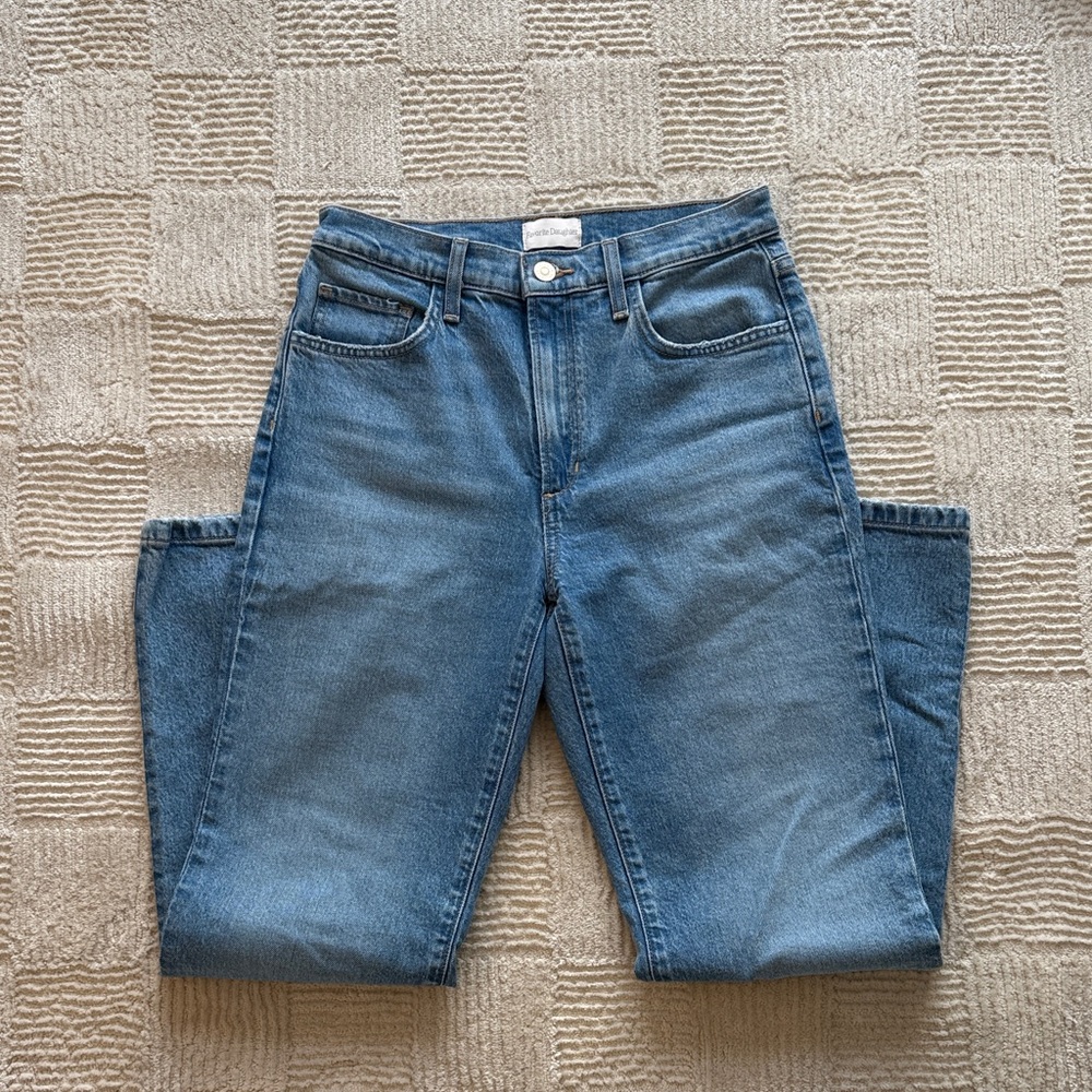 Favorite Daughter Morgan Shortie high rise petite Straight Jeans